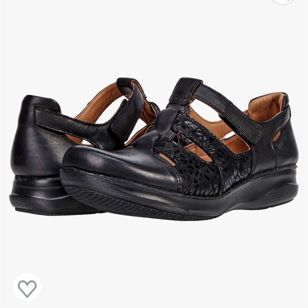 Clarks Appley Strap Black Nubuck Leather Shoes